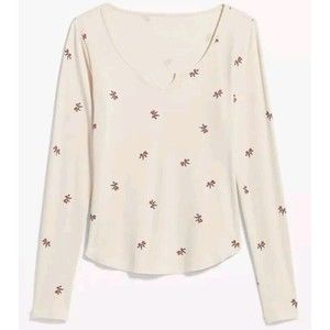 NWT Women's Old Navy Fitted Long Sleeve Rib Knit Tee Size 2X (20-22) Dits Floral